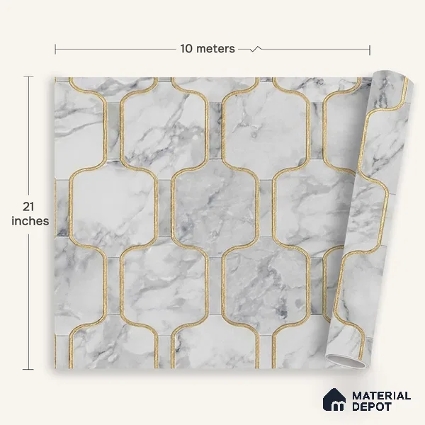 MH 248 | 10 Meter x 21 Inches Patterned Look Wallpaper - 57.37 Sq. Ft.