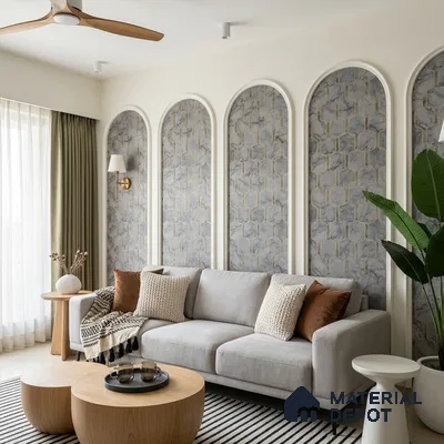 MH 249 | 10 Meter x 21 Inches Patterned Look Wallpaper - 57.37 Sq. Ft.