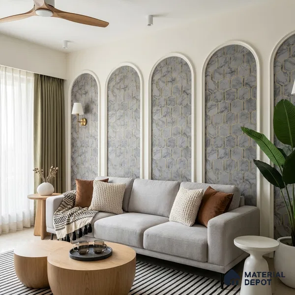 MH 249 | 10 Meter x 21 Inches Patterned Look Wallpaper - 57.37 Sq. Ft.