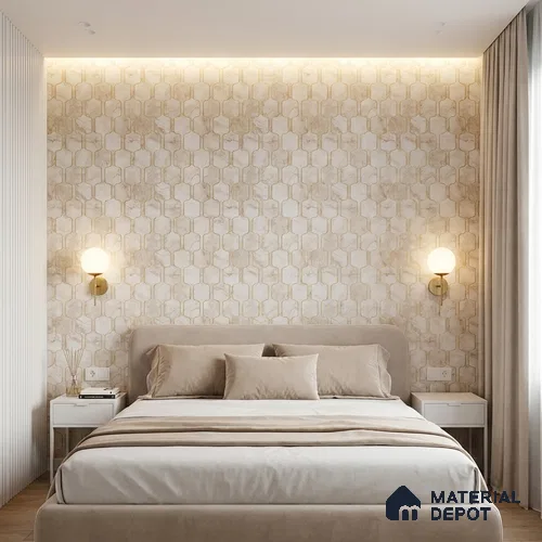MH 247 | 10 Meter x 21 Inches Patterned Look Wallpaper - 57.37 Sq. Ft. | Minimum 15% wastage during installation