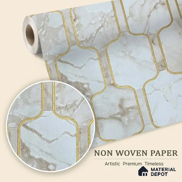 MH 247 | 10 Meter x 21 Inches Patterned Look Wallpaper - 57.37 Sq. Ft. | Minimum 15% wastage during installation
