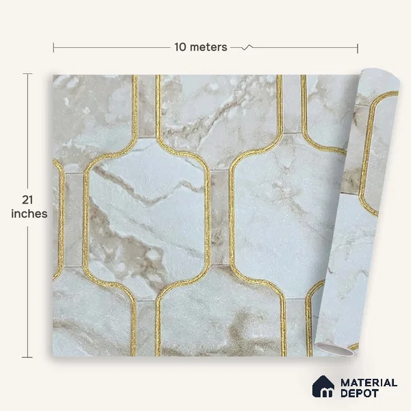 MH 247 | 10 Meter x 21 Inches Patterned Look Wallpaper - 57.37 Sq. Ft. | Minimum 15% wastage during installation