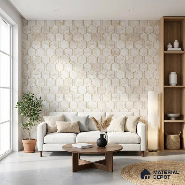 MH 247 | 10 Meter x 21 Inches Patterned Look Wallpaper - 57.37 Sq. Ft. | Minimum 15% wastage during installation