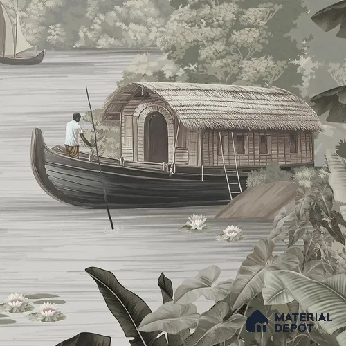 Malabar Kerela Themed Canvas Wallpaper, Customised