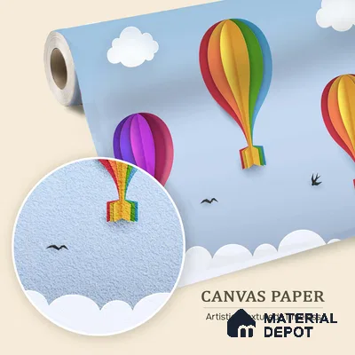 Balloons drifting upward in Sky Wallpaper | WP 05237 Canvas | 250 GSM WP01CNF Paper | (MOQ = 30 Sq. Ft.) | Design change not possible
