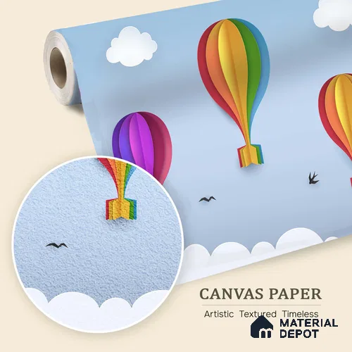 Balloons drifting upward in Sky Wallpaper | WP 05237 Canvas | 250 GSM WP01CNF Paper | (MOQ = 30 Sq. Ft.) | Design change not possible