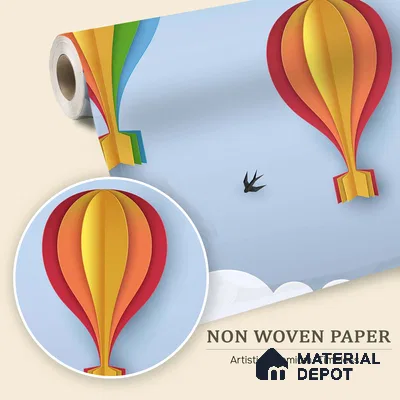 Balloons drifting upward in Sky Wallpaper | WP 05237 B Non Woven | 150 GSM WP01MTF Paper | (MOQ = 30 Sq. Ft.) | Design change not possible