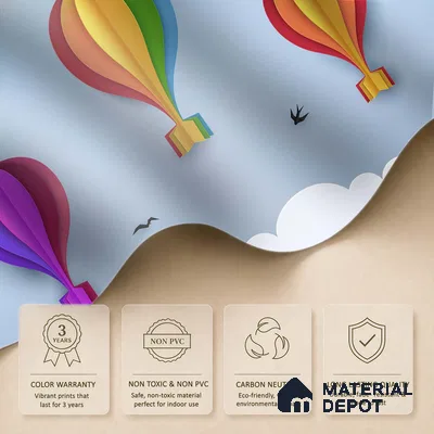 Balloons drifting upward in Sky Wallpaper | WP 05237 B Non Woven | 150 GSM WP01MTF Paper | (MOQ = 30 Sq. Ft.) | Design change not possible