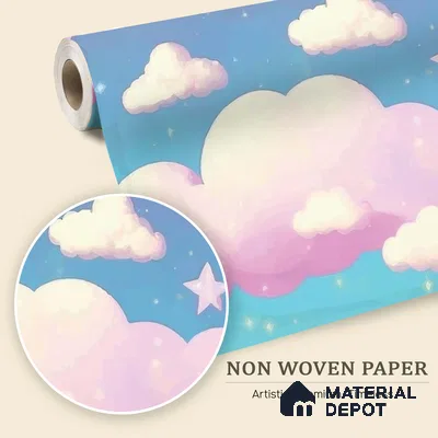 Cartoon Pegasus Unicorn Wallpaper in a Sweet Fairy Tale Dreamland | WP 05240 B Non Woven | 150 GSM WP01MTF Paper | (MOQ = 30 Sq. Ft.)