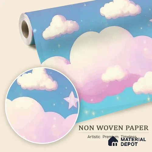 Cartoon Pegasus Unicorn Wallpaper in a Sweet Fairy Tale Dreamland | WP 05240 B Non Woven | 150 GSM WP01MTF Paper | (MOQ = 30 Sq. Ft.)