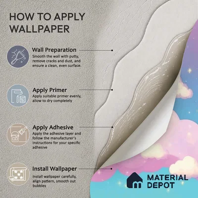 Cartoon Pegasus Unicorn Wallpaper in a Sweet Fairy Tale Dreamland | WP 05240 Canvas | 250 GSM WP01CNF Paper | (MOQ = 30 Sq. Ft.)
