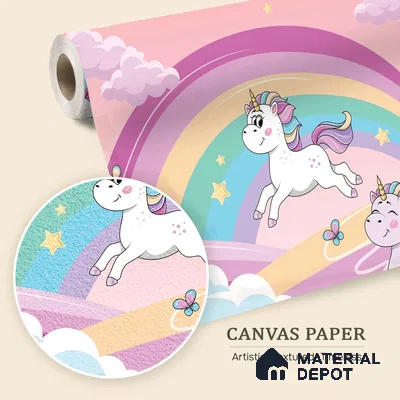Fantasy Ponies Wallpaper Jumping and Flying Through an Imagination World | WP 05241 Canvas | 250 GSM WP01CNF Paper | (MOQ = 30 Sq. Ft.)