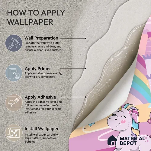 Fantasy Ponies Wallpaper Jumping and Flying Through an Imagination World | WP 05241 B Non Woven | 150 GSM WP01MTF Paper | (MOQ = 30 Sq. Ft.)