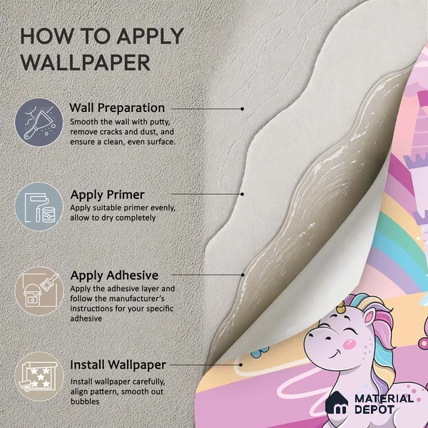 Fantasy Ponies Wallpaper Jumping and Flying Through an Imagination World | WP 05241 B Non Woven | 150 GSM WP01MTF Paper | (MOQ = 30 Sq. Ft.)