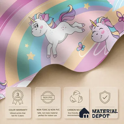 Fantasy Ponies Wallpaper Jumping and Flying Through an Imagination World | WP 05241 B Non Woven | 150 GSM WP01MTF Paper | (MOQ = 30 Sq. Ft.)