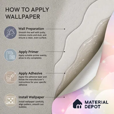 Rainbow Fantasy Wallpaper Background with a Soft Holographic Cartoon Glow | WP 05242 B Non Woven | 150 GSM WP01MTF Paper | (MOQ = 30 Sq. Ft.)