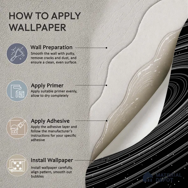 Dark Spiral Planet with Rings Wallpaper Floating in a Mysterious Cosmos | WP 05246 Canvas | 250 GSM WP01CNF Paper | (MOQ = 30 Sq. Ft.)