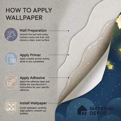 Cute Sloth Sleeping Peacefully on a Golden Moon Wallpaper Under Stars | WP 05248 Canvas | 250 GSM WP01CNF Paper | (MOQ = 30 Sq. Ft.)