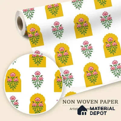 Seamless Mughal Jharoka Bloom Pattern Wallpaper with Intricate Floral Motifs | WP 05256 B Non Woven | 150 GSM WP01MTF Paper | (MOQ = 30 Sq. Ft.)