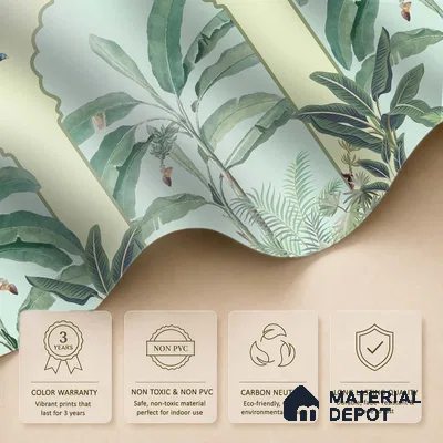Majestic Mughal Garden Wall Mural Wallpaper with Arched Tropical Paradise | WP 05259 B Non Woven | 150 GSM WP01MTF Paper | (MOQ = 30 Sq. Ft.)