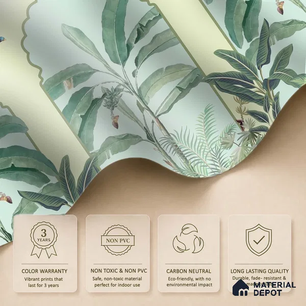 Majestic Mughal Garden Wall Mural Wallpaper with Arched Tropical Paradise | WP 05259 B Non Woven | 150 GSM WP01MTF Paper | (MOQ = 30 Sq. Ft.)