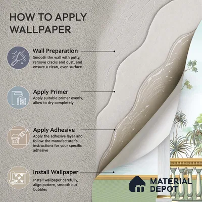 Watercolor Garden Arch Wallpaper with Peacock Mountain Lake and Serene Landscape | WP 05261 Canvas | 250 GSM WP01CNF Paper | (MOQ = 30 Sq. Ft.)