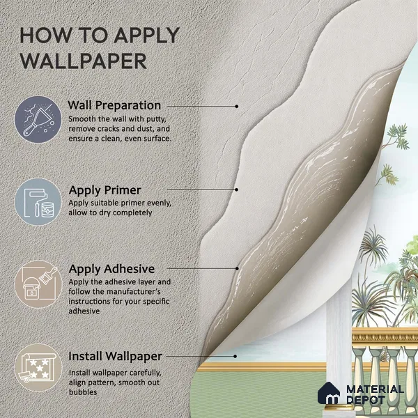 Watercolor Garden Arch Wallpaper with Peacock Mountain Lake and Serene Landscape | WP 05261 Canvas | 250 GSM WP01CNF Paper | (MOQ = 30 Sq. Ft.)