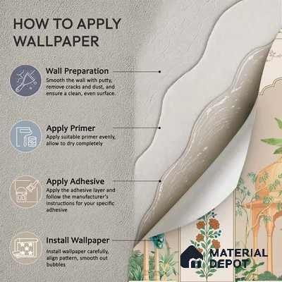 Floral Mughal Garden Wall Mural Wallpaper with Blooming Heritage Motifs | WP 05262 B Non Woven | 150 GSM WP01MTF Paper | (MOQ = 30 Sq. Ft.)