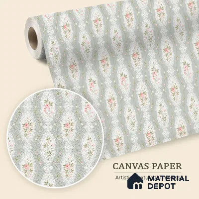 Seamless Elegance of Roses and Lace Borders Wallpaper in Timeless Floral Design | WP 05263 Canvas | 250 GSM WP01CNF Paper | (MOQ = 30 Sq. Ft.)