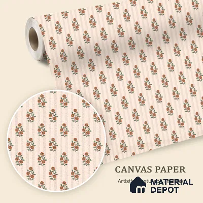 Japanese Orange Bouquet Motif Wallpaper Reflecting Traditional Art and Culture | WP 05265 Canvas | 250 GSM WP01CNF Paper | (MOQ = 30 Sq. Ft.)