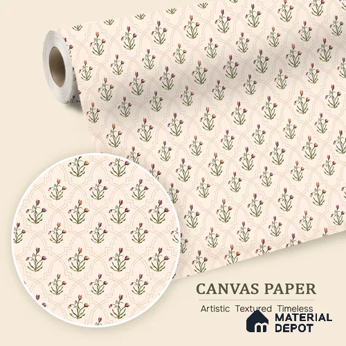 Prismatic Hand-Drawn Geometric Petals Wallpaper Crafted for Modern Textile Patterns | WP 05268 Canvas | 250 GSM WP01CNF Paper | (MOQ = 30 Sq. Ft.)