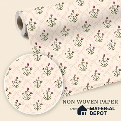 Prismatic Hand-Drawn Geometric Petals Wallpaper Crafted for Modern Textile Patterns | WP 05268 B Non Woven | 150 GSM WP01MTF Paper | (MOQ = 30 Sq. Ft.)
