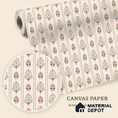 African Boho Paisley Motifs Wallpaper Blended with Hand-Drawn Floral Geometry | WP 05269 Canvas | 250 GSM WP01CNF Paper | (MOQ = 30 Sq. Ft.)