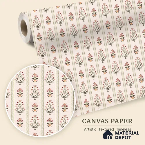 African Boho Paisley Motifs Wallpaper Blended with Hand-Drawn Floral Geometry | WP 05269 Canvas | 250 GSM WP01CNF Paper | (MOQ = 30 Sq. Ft.)