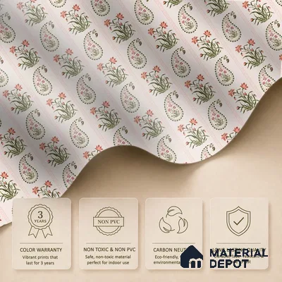 Vector Harmony of Hand-Drawn Geometric Flowers Wallpaper in Seamless Arrangement | WP 05271 B Non Woven | 150 GSM WP01MTF Paper | (MOQ = 30 Sq. Ft.)