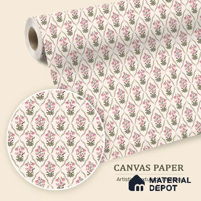 Paisley Blossom Flow Wallpaper with African Bohemian Spirit and Floral Motif | WP 05272 Canvas | 250 GSM WP01CNF Paper | (MOQ = 30 Sq. Ft.)