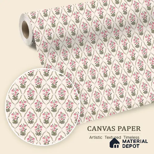 Paisley Blossom Flow Wallpaper with African Bohemian Spirit and Floral Motif | WP 05272 Canvas | 250 GSM WP01CNF Paper | (MOQ = 30 Sq. Ft.)