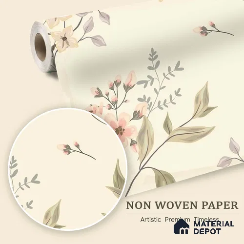 Romantic Vintage Floral Elegance Wallpaper Captured in an Abstract Seamless Design | WP 05277 B Non Woven | 150 GSM WP01MTF Paper | (MOQ = 30 Sq. Ft.)
