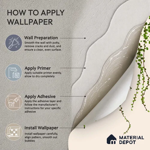 Green Foliage Wall Illustration Wallpaper of Climbing Leaves in Seamless Flow | WP 05279 B Non Woven | 150 GSM WP01MTF Paper | (MOQ = 30 Sq. Ft.)
