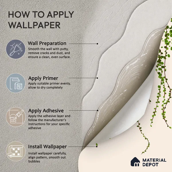 Green Foliage Wall Illustration Wallpaper of Climbing Leaves in Seamless Flow | WP 05279 B Non Woven | 150 GSM WP01MTF Paper | (MOQ = 30 Sq. Ft.)