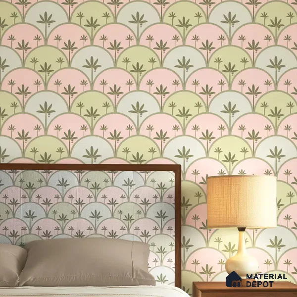 Kanan Roll 10 Meter x 19.68 Inches Soft Feel Wallpaper for Walls In Light Pink & Green - 54 Sq. Ft. | Minimum 15% wastage during installation