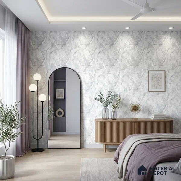 A78001 | 10 Meter x 21 Inches Marble Look Wallpaper - 57.41 Sq. Ft.