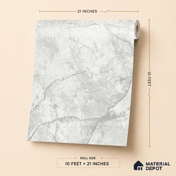 A78001 | 10 Meter x 21 Inches Marble Look Wallpaper - 57.41 Sq. Ft.