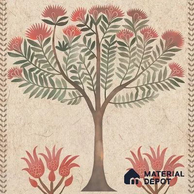 Beige Botanical Bliss Sandstone wallpaper Customised for Walls