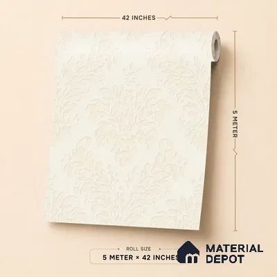 6840-1 | 5 Meter x 42 Inches Damask Look Wallpaper - 57.41 Sq. Ft.