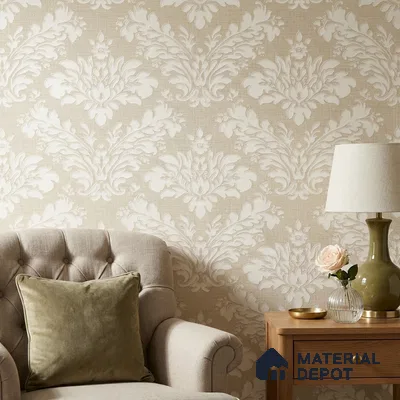6840-2 | 5 Meter x 42 Inches Damask Look Wallpaper - 57.41 Sq. Ft.
