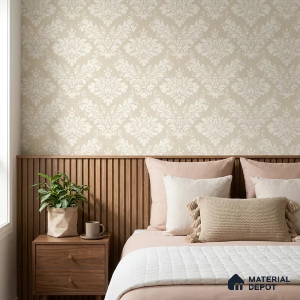 6840-2 | 5 Meter x 42 Inches Damask Look Wallpaper - 57.41 Sq. Ft.