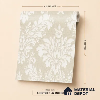 6840-2 | 5 Meter x 42 Inches Damask Look Wallpaper - 57.41 Sq. Ft.