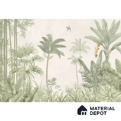 Jungle Village, Canvas Tropical Wallpaper | Customised Size Wallpaper
