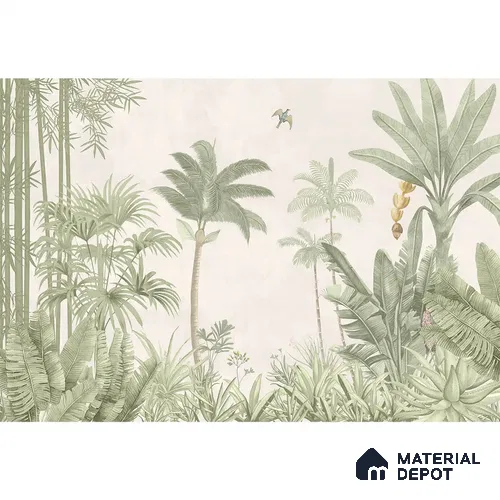 Jungle Village, Canvas Tropical Wallpaper | Customised Size Wallpaper